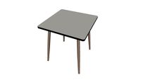 Vera – Table 70x70 gris perle pieds bruts