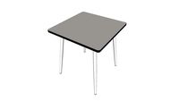 Vera – Table 70x70 gris perle pieds blancs