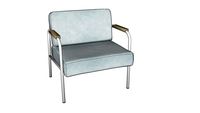 FAUTEUIL BARNABÉ VELOURS LUA PIEDS BLANCS