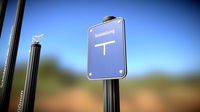 Hinweisschild Soleleitung mit Pfosten