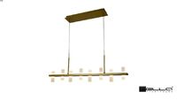 PENDENTE LED CLAIR RETANGULAR 3000K 32W BIVOLT 20X105X8CM METAL E ACRÍLICO OURO - BELLA ILUMINAÇÃO J