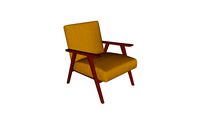 Fauteuil Hermann vintage jaune moutarde