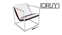 Poltrona Minimal armchair Oruy couro metal leather