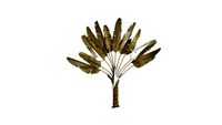 210683 - PALMIERA - Déco murale palmier en métal doré 126x120