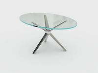 Metal 3 Leg Table Base Glass Top 3D Model