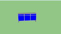 INDUSTRIAL Werkbank 177 cm blauw-grijs (2 deuren, 6 laden)