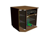TV tables with two glass doors 3D Model