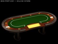 Poker casino table 3D Model