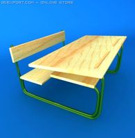 School Desk 3D Model