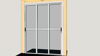Porta de vidro 3 folhas de correr com travessa 1,60 x 2,10