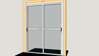 Porta de vidro 2 folhas de correr com travessa 1,60 x 2,10