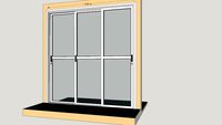 Porta de vidro 3 folhas de correr com travessa 2,00 x 2,10