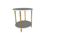 Oly Studio Diego Modern Round White Resin Top Gold Metal Side End Table