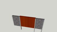 Cloison gabions + bois ATELIER TERSPECTIVE
