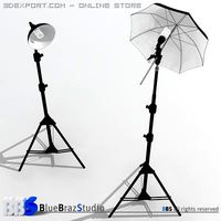 Light umbrella and lamp holder 3D Model
