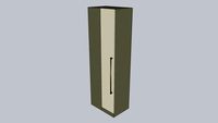 Quarto Henn - Exclusive - Canto Reto 01 Porta 2405x800x540