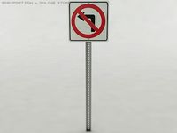 No Left Turn Sign 3D Model