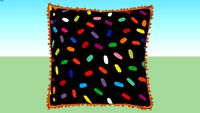 Almofada Pompom Caleidoscópico Preto - Mooui