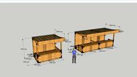 Уличный павильон из бруса и элементов HABERCUBE