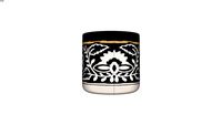 Bougie parfume en cramique bleu motif floral blanc REF 191121 PRIX 7,99