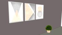 QUADROS DECORATIVOS - GEOMETRICO - TRIO 42X60 mold branca