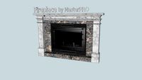 Fireplace with cast iron firebox
