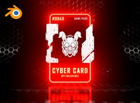 CYBER punk card template for Blender Eevvee render