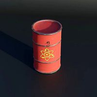 Low poly red barrel