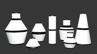 7 vazes in black and white style for dikor PBR