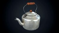 Old aluminum teapot
