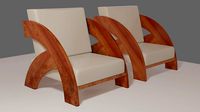 Wood and leather modern chair