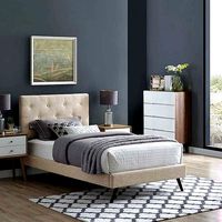 Perrinton Tufted Upholstered Low Profile Platform Bed
