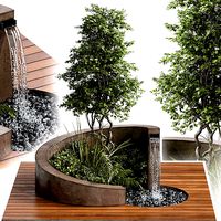 Landscape Furniture with Fountain - Architect Element 08