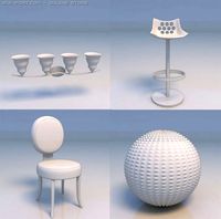 Lights bar stool chair 3D Model