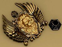 Winged LION pendant | 3D