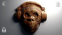 Monkey with Headphones - 3D STL Files for CNC  | 3D