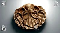 Octopus on Shell Tray - STL model for CNC  | 3D