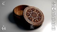V-Carved Round Jewelry Box - Files for CNC and 3D Printer  | 3D