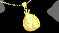 Matilda Angry birds pendant jewelry gold necklace medallion | 3D