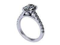 Silver Oval Diamond Ring and Silver and Gold Oval Diamond Ring | 3D