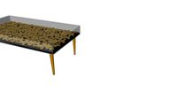 84756 Coffee Table Gold Flowers 120x60cm