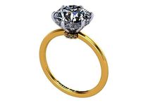 Gold and Silver Solitaire Diamond Ring | 3D