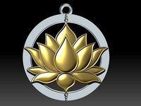 Lotus Pendant 3D Model for printing | 3D