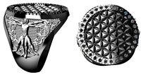 Flower of Life Vitruvian Ring | 3D