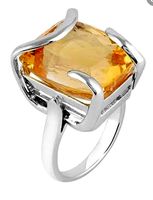 Golden topaz stone Ring Jewellery For Women | 3D