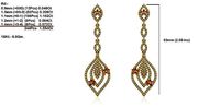 gold dangling earring | 3D