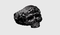 skull ornament flower ring a28 3d print model | 3D