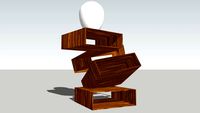 Mesa y huevo de luz en equilibrio. Table and light egg in balance.