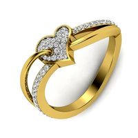 Heart shape split shank dimond ring 3dm render detail  | 3D