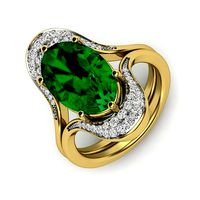 pave oval gemstone women ring 3dm render detail | 3D